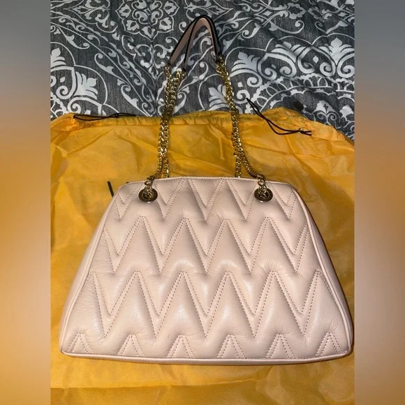 Valentino by Mario Valentino Angelina D Leather Shoulder Bag Pink - Picture 3 of 8